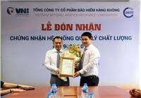 Bảo hiểm Hàng không (VNI) đón nhận Hệ thống quản lý chất lượng ISO 9001:2015 phiên bản mới