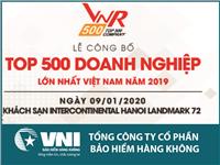 Bảo hiểm Hàng không (VNI) trong TOP 500 Doanh nghiệp tư nhân lớn nhất Việt Nam