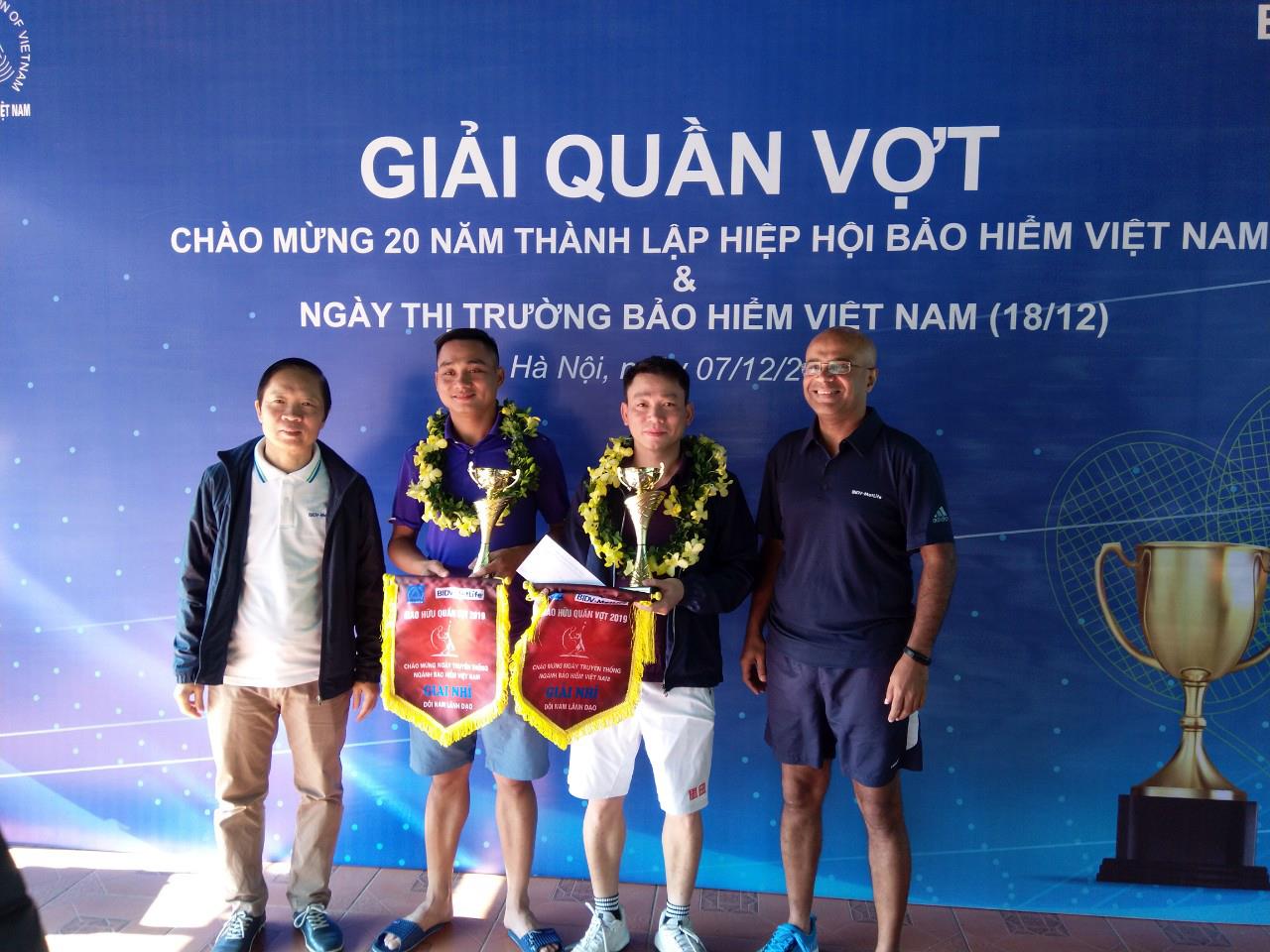 VNI đạt Giải Nhì, Giải Ba giải tennis ngành Bảo hiểm Việt Nam 2019