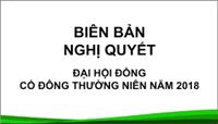 Biên bản, Nghị quyết ĐHĐCĐ thường niên năm 2018